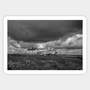 Rocky Island, Seaton Sluice - Monochrome Sticker